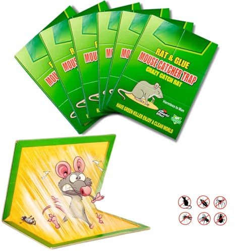 ONCLIK Piege a Souris, Piege a Rat, Anti Rat, Colle Puissante Attraper Souris, Plaque Collante Souris, Grande Taille (5+1 Gratuit)