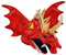 W WIDMANN MILANO Party Fashion - Casquette dragon, rouge, déguisement d'animal, dinosaure, couvre-chef Carnaval