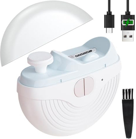 Electric Nail Clipper, 2 in 1 Electric Polishing Automatic Nail Clippers with Nail File & 3 Speeds Baby,Kids,Seniors and Adult White