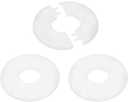 PATIKIL Cache Mitigeur Douche, 3pcs Écussons en ABS Garniture Robinet Douche Muraux pour 28mm, Décoration Rosace Robinet Coffrage Caches Tuyaux d'Eau Chauffage Plomberie Mural, Blanc