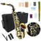 YoungMonic Altsaxophon für Anfänger und Erwachsene, E-flaches Saxophon, Anfänger-Set mit Mundstück, Tragetasche, Riemen, 10 Blätter