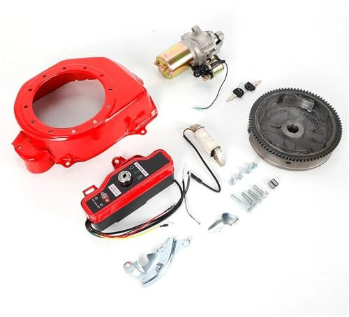 Starter Elektrischer Anlasser-Zündungssatz, Schwungrad-Starter-Schlüsselschalter, Passend Für GX160 GX200 5,5 PS 6,5 PS, Spulenlüfter-Abdeckung Anlassermotor
