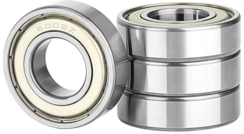 4 Stück 6002ZZ Kugellager 15x32x9mm Chromstahl und Vorgeschmiert Rillenkugellager, 6002Z Doppelte Metalldichtung mit Dichtungen Schilde für DIY, Skateboards, Drehbänke, Motoren