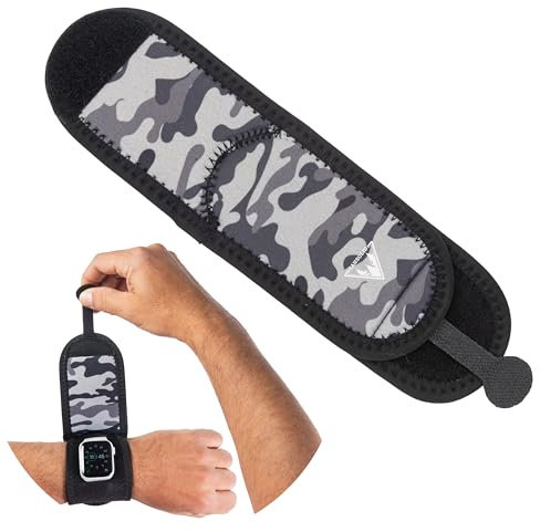 Sansolid Correa protectora para reloj inteligente, tamaño único, protector de pantalla y correa universal compatible con Apple Watch, Samsung Galaxy, Garmin, Fitbit y más, camuflaje negro