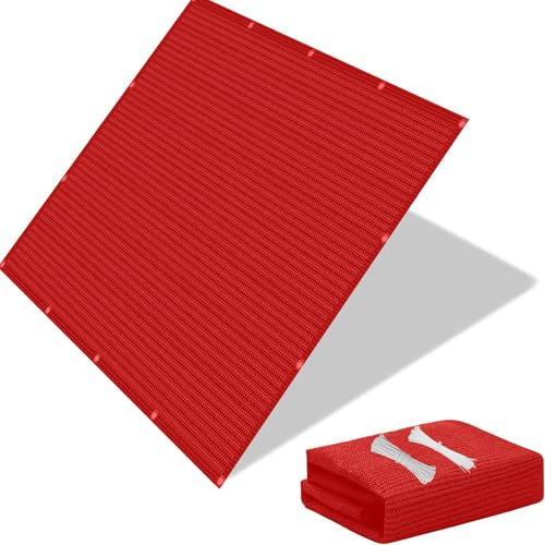 Balkonverkleidung 180 x 180 cm Windschutz, Staubschutz, Schattierwert, Schattierungsnetzgewebe Windschutz Folie mit Kordel, Nylon Kabelbinder, für Balkon, Terrasse, Rot