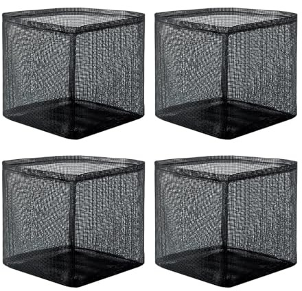 Fruusv Teichpflanzkörbe, schwimmende Teichpflanzen, Wasserkorb, atmungsaktive Wasserpflanzsäcke, robust und wiederverwendbar, schwarz, ideal für Innengärten, Balkon, 18 x 18 cm