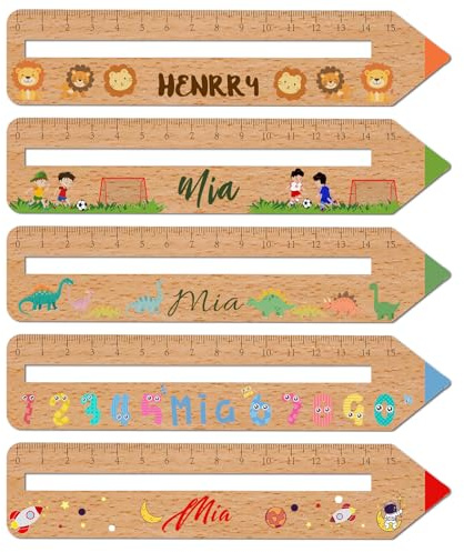 OXYEFEI Personalisiertes Lineal 15 cm mit Lesehilfe als Geschenk zur Einschulung, Lineal Grundschule mit Namen & Motiven Gravur Geschenke zum Schulanfang, Einschulungsgeschenke