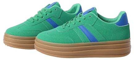 Nexsus Plus Women's Sneakers Cushion Soled Breathable Faux Suede Platform Trainers Chunky Lace Up Enhanced Stability Versatile
