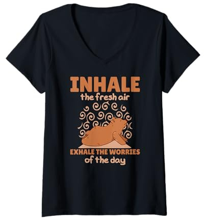 Damen Positives Yoga Bär Design Süßer Bär Yoga T-Shirt mit V-Ausschnitt
