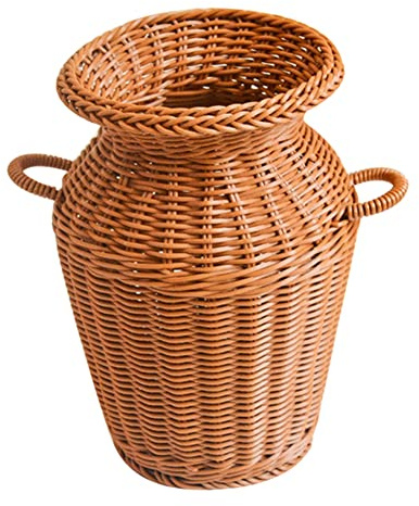 Sirxlevcy Imitation Rattan Woven Vase Art Vase Tabletop Decoration Plants Flower Pot Faddish Flower Rattan Crafts for Home Decor