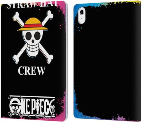 Head Case Designs Offizielle One Piece Farbenfrohe Crew Logo Grafische Kunst Leder-Wallet-Hülle Kompatibel mit Apple iPad Air 11 2020/2022/2024/2025