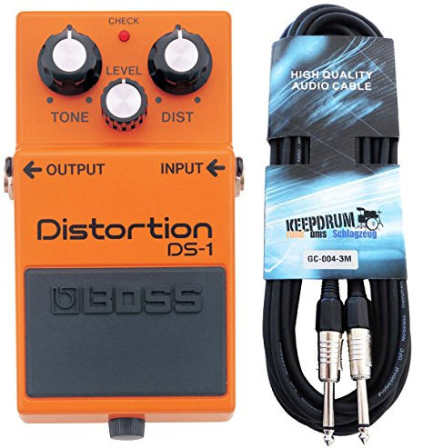 Boss DS-1 Distortion Pedal + keepdrum Gitarrenkabel 3m