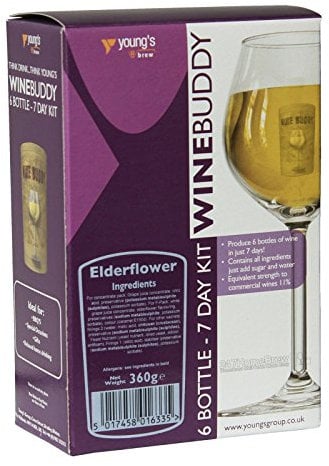 WineBuddy Elderflower Fruit Wine Kit - 6 Bottles in 7 Days - Young's Home Brew