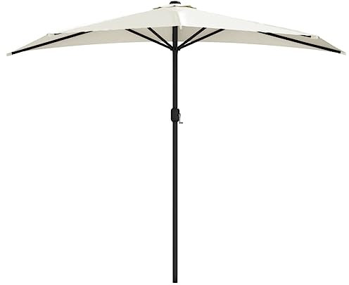 vidaXL Balkonschirm Sonnenschirm Terrassenschirm Alu-Mast Sand 270x144 cm Halb