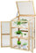 COSTWAY Mini Serre en Bois 60x45x100CM Vitrages Transparents en Polycarbonate Plateau Supérieur Amovible avec Etagères à 3 Niveaux pour Jardin/Balcon/Porche