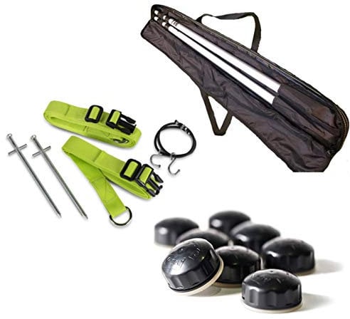 Kampa Awning Accessories Essential Pack - Limpets + Deluxe Rear Upright Poles with Carry Bag + Storm Tie Down Kit (4 Items)