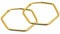 modabilé Creolen Hängend Sechseck Hexagon Damen Vergoldet (30mm) 925 Sterling Silber Form: Eckige Ohrringe Groß Edel Statement Ohrhänger für Frauen