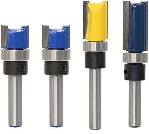 NC 4 pezzi 1/4 Shank Flush Trim Router Bit Shank Flush Trim modello Router Bit Set Lavorazione Del Legno Top Bearing Fresatura Strumenti per Legno Legno Legno Legno Truciolare MDF