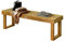 RELAX4LIFE Panchina da Giardino in Legno di Acacia, Panca Sedia senza Schienale o Braccioli, Sedile Traspirante a Doghe e Gambe Grosse, Sgabello Lungo a 3 Posti da Esterno e Interno (Modello 2)
