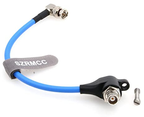 SZRMCC SDI Protector Cable 12G 6G HD SDI Right Angle BNC Surge Overvoltage Circuit Protector Isolator Video Cable for RED Komodo ARRI Alexa Sony (Blue-Elbow 80cm)