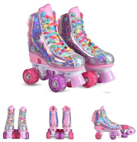 Byox Rollschuhe Einhorn, PU-Räder beleuchtet, ABEC-5 Lager, Verschiedene Größen, Größen:Gr. 31-34