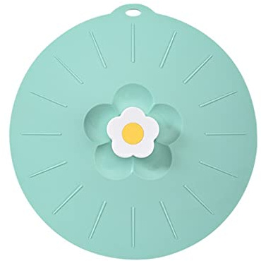 BestAlice Flowers Silicone Lid For Food Storage And Cooking, 20cm Silicone Lids For Bowls And Food Covers, Silicone Fresh Lid For Pots And Pans, Green