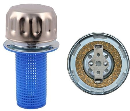 ÜREL Hydraulic Tank Breather Cap for Oil & Fuel Reservoir – Metal Filler Vent Cap (with Strainer, Bayonet Lock, Chrome Plated, Cork Gasket)