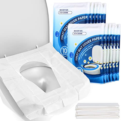 YGDZ - Set di 110 coprisedili per WC usa e getta per bambini e adulti, accessori essenziali da viaggio biodegradabili per aerei