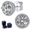 MomentWish Moissanite Ohrringe, 1 Karat Ohrringe Silber 925 Nickelfrei Halo Ohrstecker Damen Jahrestag Geschenk für sie mit Geschenkbox 5mm