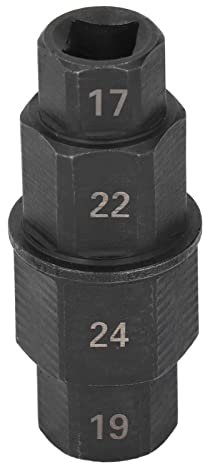 Chiave a bussola per asse esagonale, strumento per mandrino per asse esagonale a brugola per chiave di rimozione perno ruota anteriore dedicata per moto 17 19 22 24 mm(Nero)