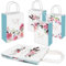 12 Stück Geschenktasche Blüten, Geschenktüten Thank You, Party Taschen Blüten, Geschenktüte für kinder Geburtstag, Papier Mitgebsel Tüten für Parties, Hochzeiten, Feiern und Süßigkeiten