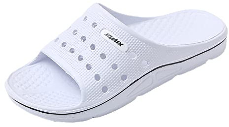 JOMIX Ciabatte Uomo Mare in Gomma EVA Pantofole Estive da Piscina Casa Spiaggia Bagno Ciabatte Estate Comode da Ragazzo SU8082 (Bianco, 44)
