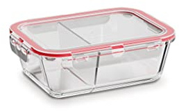 Curver P508543 Frischhaltedose aus Glas, luftdicht, 900 ml Fassungsvermögen, mit Clip-Verschluss, einfache Lagerung und hält Lebensmittel frisch, gefrier- und ofenfest
