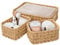 GRANNY SAYS Wicker Storage Set, Pack of 3 - 1 Large Box & 2 Small Baskets, Waterproof, Bathroom Counter Storage, Toilet Tank Topper, Natural Yellow