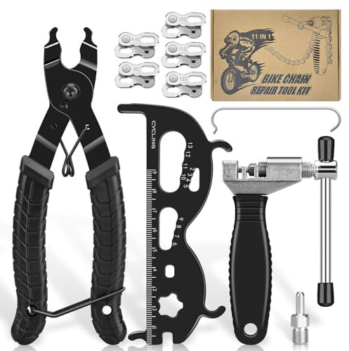 CEVILLAE Kettennieter Fahrrad, Fahrradkette Werkzeug Set mit Kettennieter, Kettenschloss Zange und 5 Paar Fahrradketten Nieten Fahrradkette Reparatur Set für 6-12 Fach Fahrradkette Werkzeug