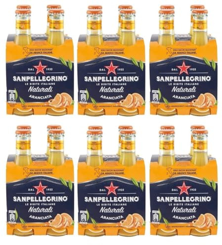 SanPellegrino 24er-Pack San Pellegrino Aranciata Erfrischendes italienisches Alkoholfreies Getränk mit Orangensaft 20cl Einweg-Glasflasche