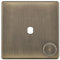 Selectric Screwless Antique Brass 1 Aperture Empty Dimmer Plate with Knob – 5MPLUS
