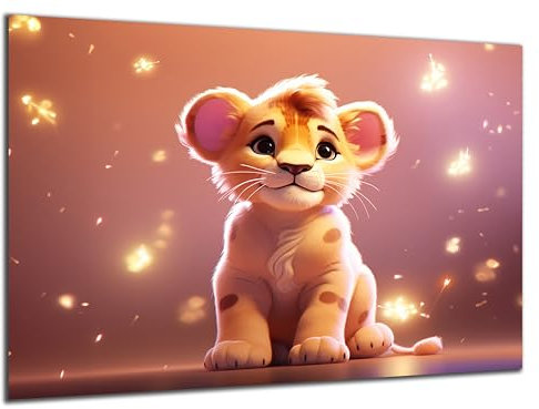 Munera Design - Bild 40x60 - süße niedliche Tiere kleiner Löwe - Wand-Bilder Kinder-Zimmer