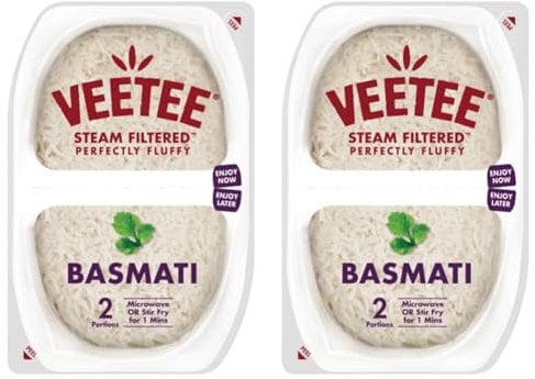 VEETEE Microwavable Basmati Rice Twin Pot, 250 g (Pack of 12)