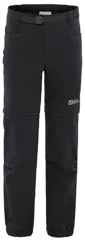 Jack Wolfskin Unisex Kinder Active Zip Off Pants K Wanderhose, Schwarz, 116 EU