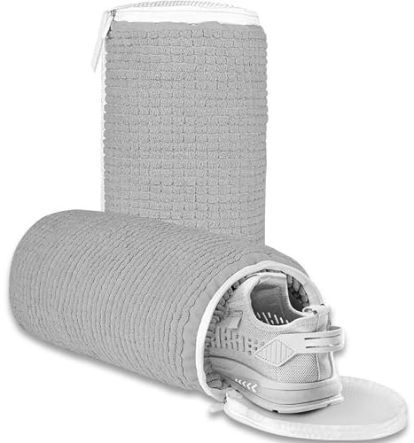 GreenYeah Bolsas para la Colada para Zapatos, 2 PCS Bolsa Zapatos Lavadora, Saco Lavadora para Zapatos, Bolsa de Lavado de Zapatillas para Lavadora para Protege los Zapatos e los Daños (Gris)