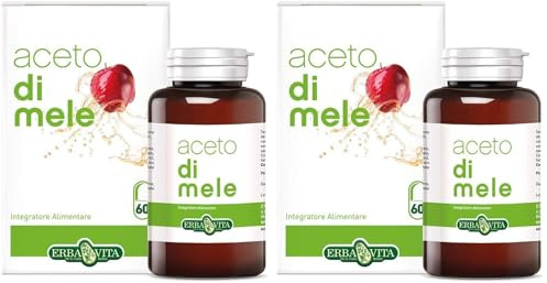 ERBA VITA Integratore Alimentare di Aceto di mele - 60 Capsule - Utile alla depurazione dell'organismo (Confezione da 2)