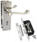 Victorian Scroll Lock Handles & 3 Lever Sash Lock, Satin Nickel Door Handles, Back Plate, 150 x 42mm, Door Handles Multipack, Door Handles (1 Pair of Lock Handles + 3 Lever MOTICE SASH Lock)
