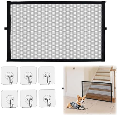 Mesh Stair Gate, 110x72cm Mesh Baby Gate, Retractable Stair Gate, Stair Gates for Baby, Retractable Baby Gate, Retractable Dog Gate, Safety Gatefor Pets Or Baby,Suitable for Smooth Surface