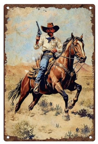 DOODLREAM Vintage Metall Blechschild Western Retro Poster Für Home Office Wanddekoration 20 x 30 cm