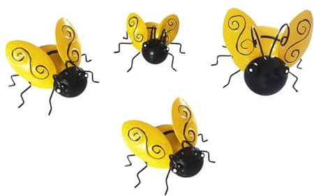 Swtgaah 4 STK Bienen Dekorationen Metall für Garten Rasen Balkon