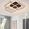 Homefire Deckenlampe LED Deckenleuchte Wohnzimmer - 36W Dimmbar Modern Design Wohnzimmerlampe Schwarz mit Fernbedienung Küchenlampe Flur Schlafzimmerlampe Eckig Deckenleuchten für Küche Büro