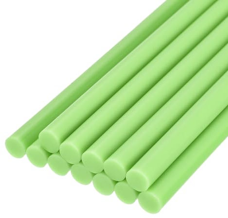 QUARKZMAN Mini Bastoncini di Colla a Caldo per Pistola Colla 7mm x 100mm Verde Oliva 12pz