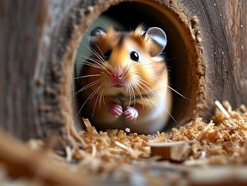 Tier Hamster Malen Nach Zahlen Kinder, Bastelset Erwachsene Frauen Paint by Numbers, Faltenfreie Leinwand, mit Pinseln und Acrylpigment-Kunstwerk Set, Zimmer Deko Kreativ Geschenk Mädchen 20x30cm W-78