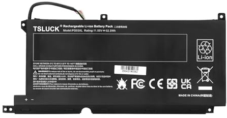 TSLUCK PG03XL Batterie pour für HP Spectre X360 15-AP0000 15T-AP000 15-AP000NF 15-AP000NX 15-AP001NF 15-AP002NG 15-AP011DX 15-AP012DX PG03052XL L48485-005 L48495-005 831758-005 8315 32-421 TPN-Q168